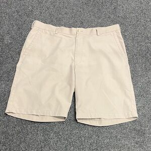 Peter Millar Wicking Golf Shorts 36 Pickleball Tennis Khaki Beige Athletic